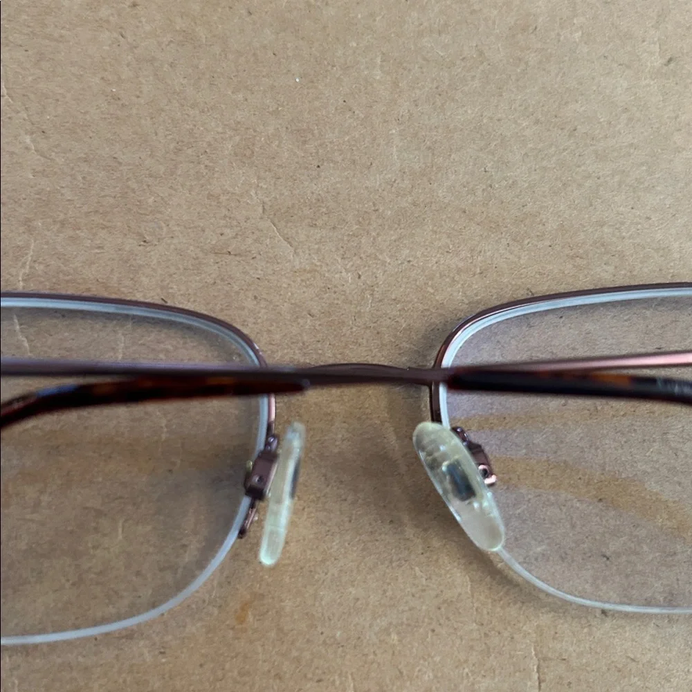 Marchon Rimless Rectangular copper Eyeglasses - Picture 2 of 3